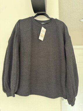 NWT - PRETTYGARDEN Sweater Loose Drop Shoulder Lantern Sleeve, Size S
